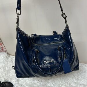 Coach Blue Leather Hobo Bag